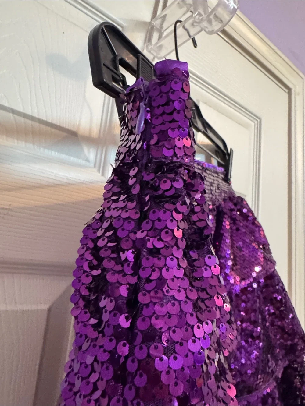 Peach Love California Purple Sequin Star Skater Skirt